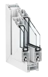 Sistema de Kömmerling para ventanas de PVC correderas PremiLine en blanco