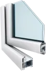 Sistema de Kömmerling para ventanas de PVC Eurofutur elegance en blanco