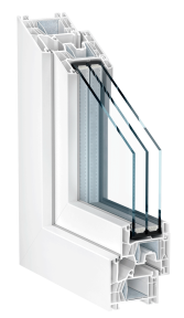 Sistema para ventanas de PVC KÖMMERLING Xtrem 76MD en blanco