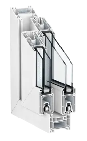 Sistema de Kömmerling para ventanas de PVC correderas PremiLine en blanco