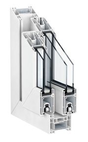 Sistema de Kömmerling para ventanas de PVC correderas PremiLine en blanco