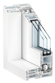 Sistema de Kömmerling para ventanas de PVC correderas Premislide76 en blanco