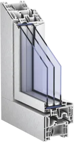 Sistema de Kömmerling para ventanas de PVC Aluclip Zero acabado metalizado