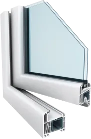 Sistema de Kömmerling para ventanas de PVC Eurofutur elegance en blanco