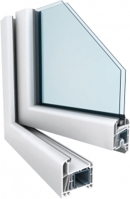 Sistema de Kömmerling para ventanas de PVC Eurofutur elegance en blanco