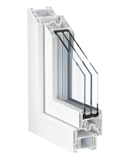 Sistema para ventanas de PVC KÖMMERLING Xtrem 76AD en blanco